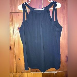 Express black tank top with shoulder shoe design